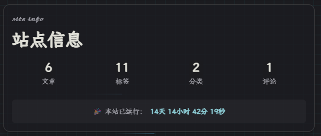 在 Vuepress Theme Hope 中展示站点信息